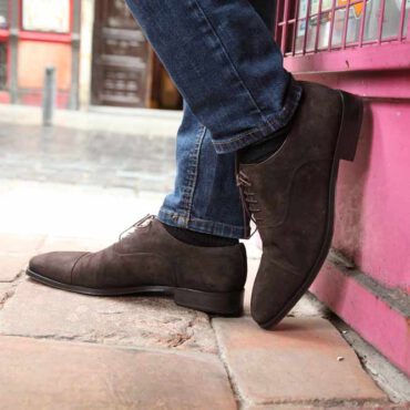 Brown suede Oxford shoes for men Corso 