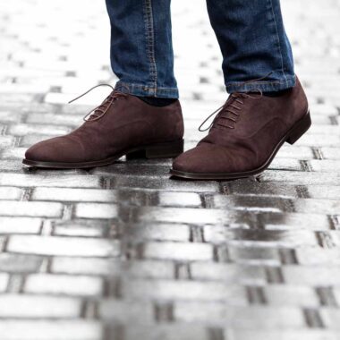 Brown Suede business casual Oxford shoes style for men Beatnik Corso handmade in Spain by Beatnik Shoes