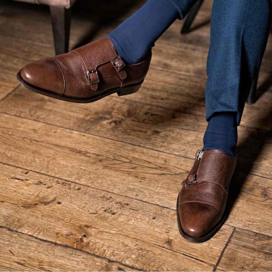 Beatnik Lamantia Brown Monkstrap Shoes