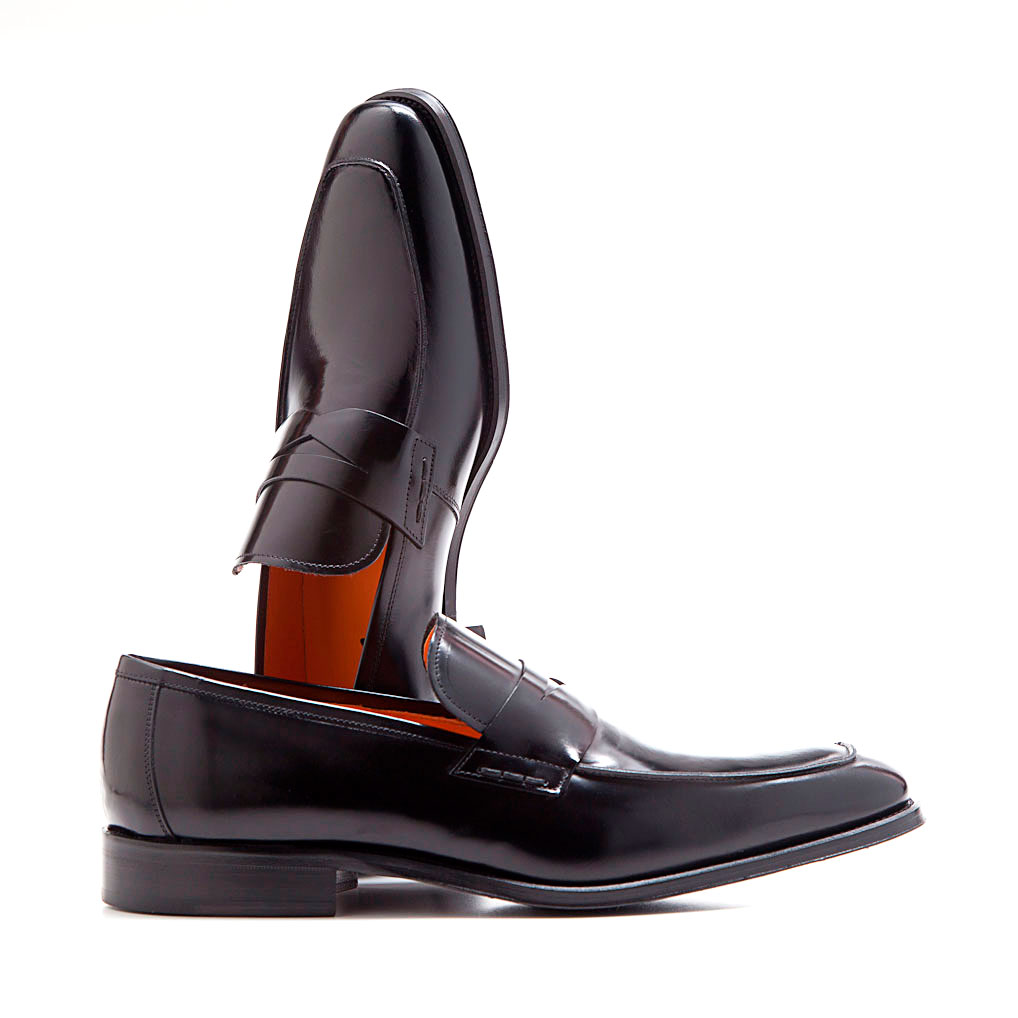 classic black loafers