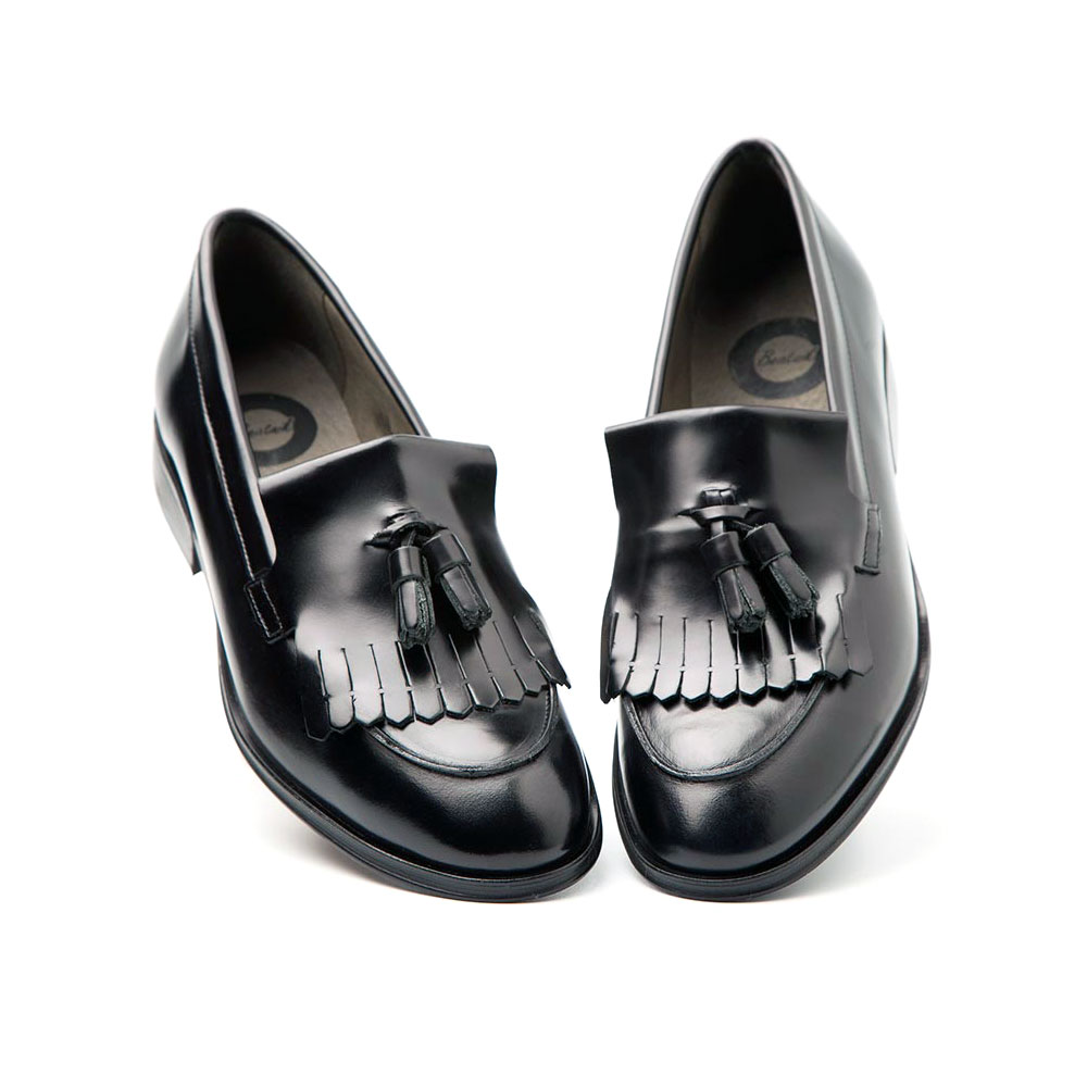 black colour loafer shoes