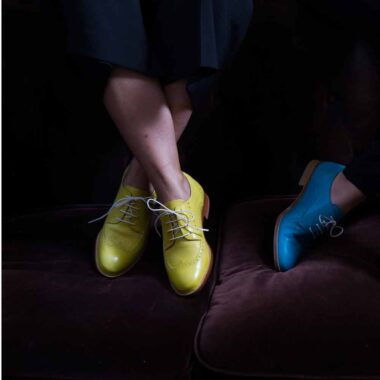 Lemon Yellow Oxford Style Shoes for women Ethel handmade in Spain by Beatnik Shoes