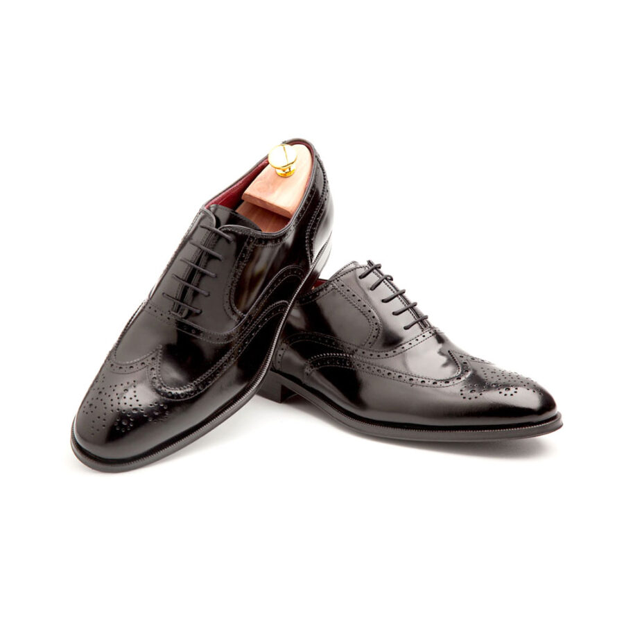 Black Oxford shoes full brogue wingtip Holmes deep black by Beatnik Shoes