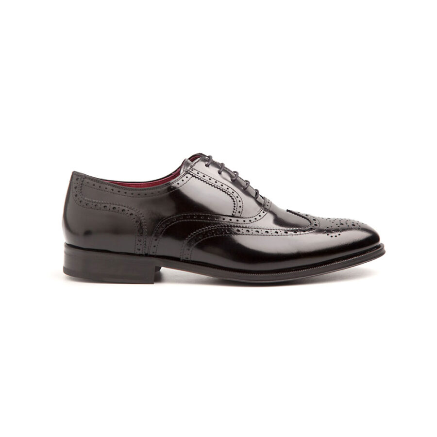 Black Oxford shoes full brogue wingtip Holmes deep black by Beatnik Shoes