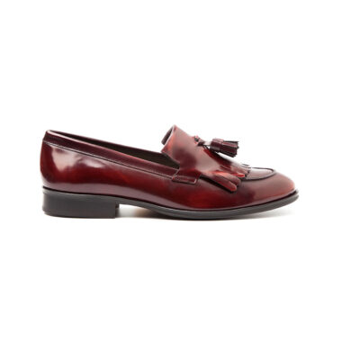 Handmade in Spain burgundy tassel loafers for women Beatnik Tammi Red by Beatnik Shoes