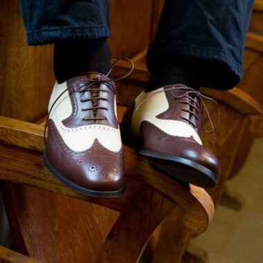 Bicolor Oxford Shoes for men Beatnik Holmes Beige & Brown. Handmade in Spain by Beatnik Shoes