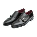 Lamantia men's black double buckle monk shoe