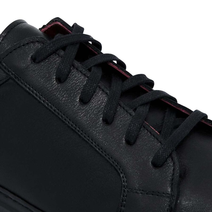 Black leather sneakers for men and women Harper Black handmade in Spain by Beatnik Shoes