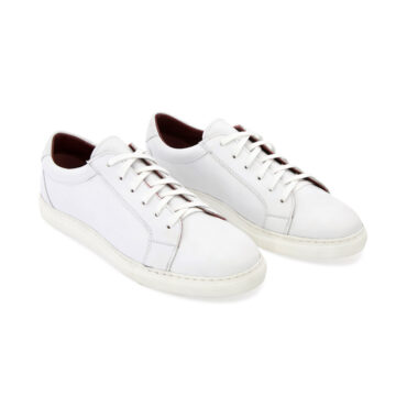 smart white leather trainers