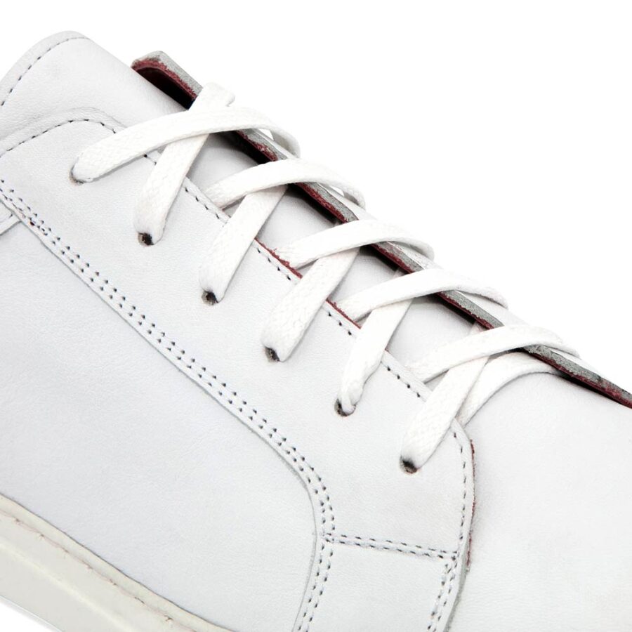 Formal style white leather sneakers for men and women Harper White handmade in Spain by Beatnik Shoes