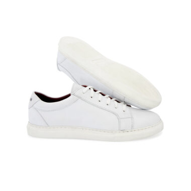 Formal style white leather sneakers for men and women Harper White handmade in Spain by Beatnik Shoes