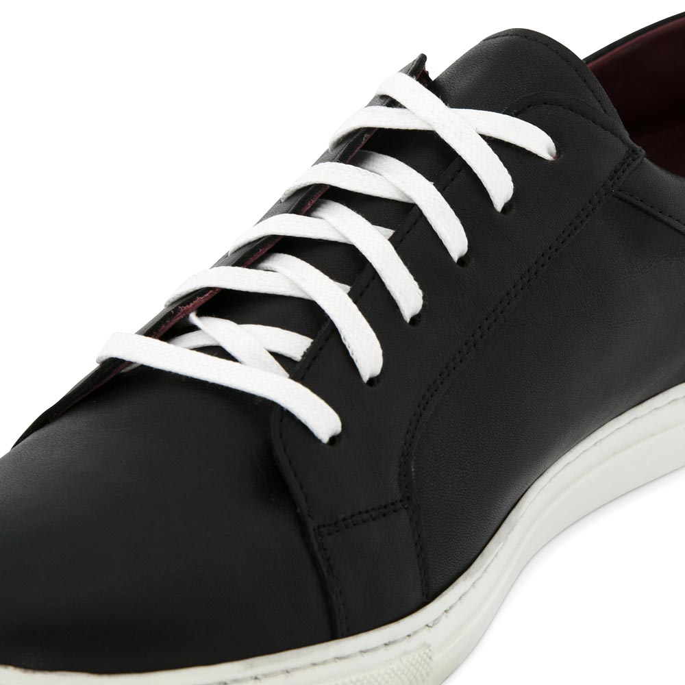 black trainers leather womens