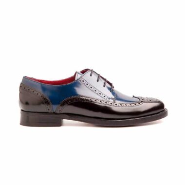 Two-tone Brogue lace-up shoes for women Beatnik Ethel Black & Blue