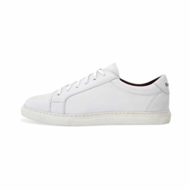 Formal style white leather sneakers for men and women Harper White handmade in Spain by Beatnik Shoes