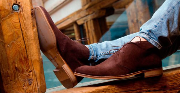 Brown suede desert booties for men Kenneth by Beatnik Shoes