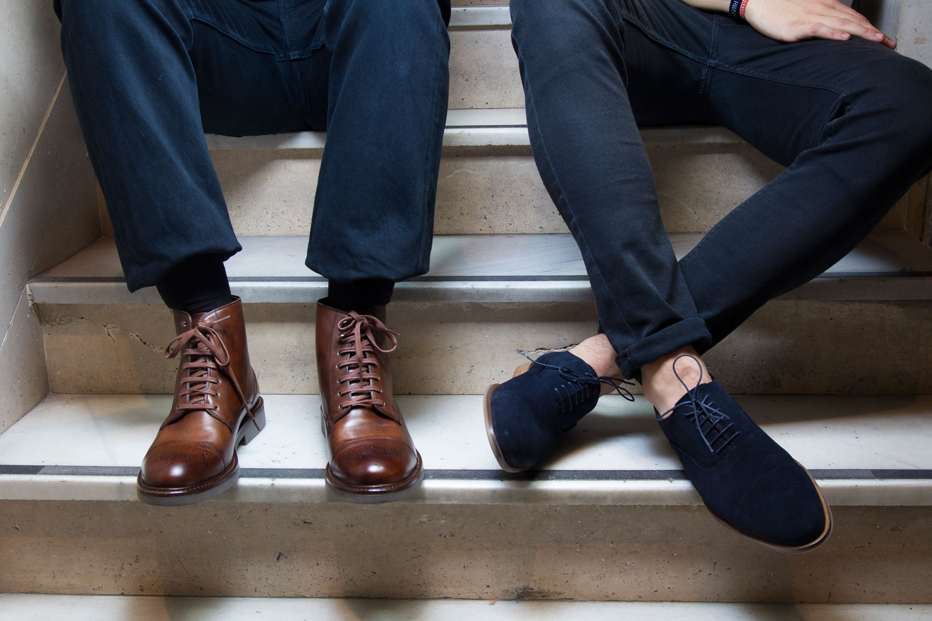 Bota Truman Brown y Corso Blue hechas a mano en España por Beatnik Shoes