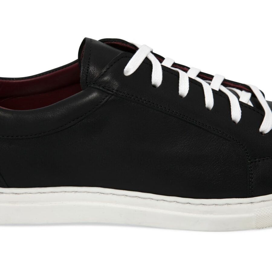 Harper Two-tone black and white leather trainers business casual for men and women Handmade in Spain by Beatnik Shoes