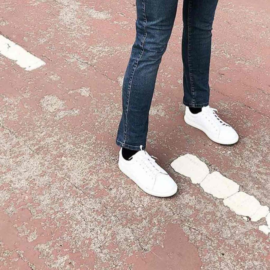 Beatnik Harper white leather trainers business casual for men and women Handmade in Spain by Beatnik Shoes