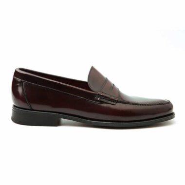 Mocassins classiques pour hommes en cuir bordeaux fait main en Espagne Beatnik Allen Red