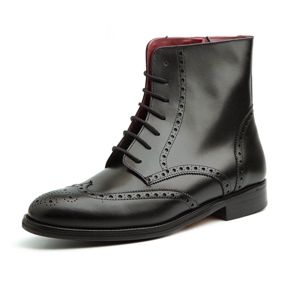 black lace up leather boots womens