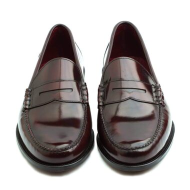 Classic burgundy moccasins for men with sewn leather sole. Beatnik Allen Red Handmade in Spain