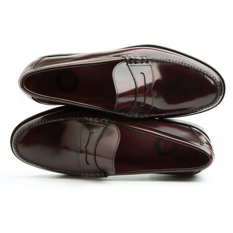 Burgundy penny loafers for men. Beatnik Allen Red Handmade in Spain