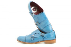 Zapato de doble hebilla azul para mujer Beatnik June Blue