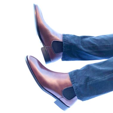 Handmade brown chelsea boots for men by Beatnik Shoes