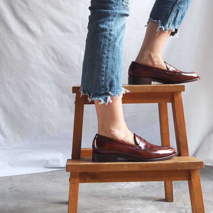 Brown Penny Loafers Beatnik Irma Chesnut