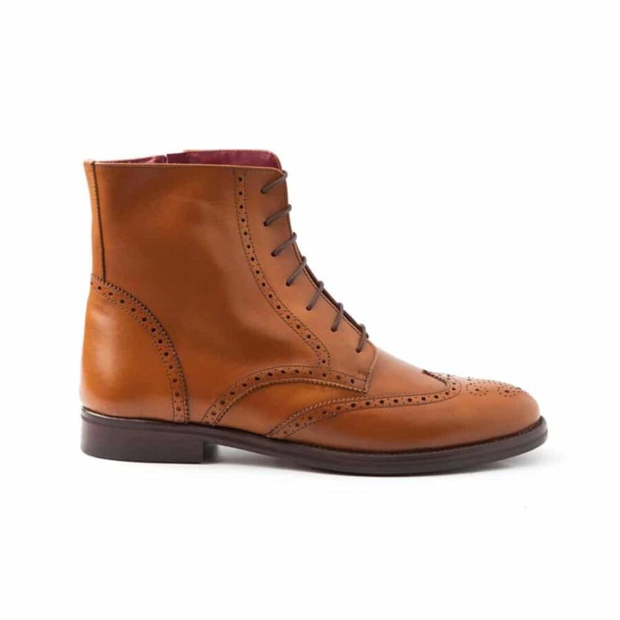 Bottines à lacets marron pour femmes avec fermeture éclair Barbara