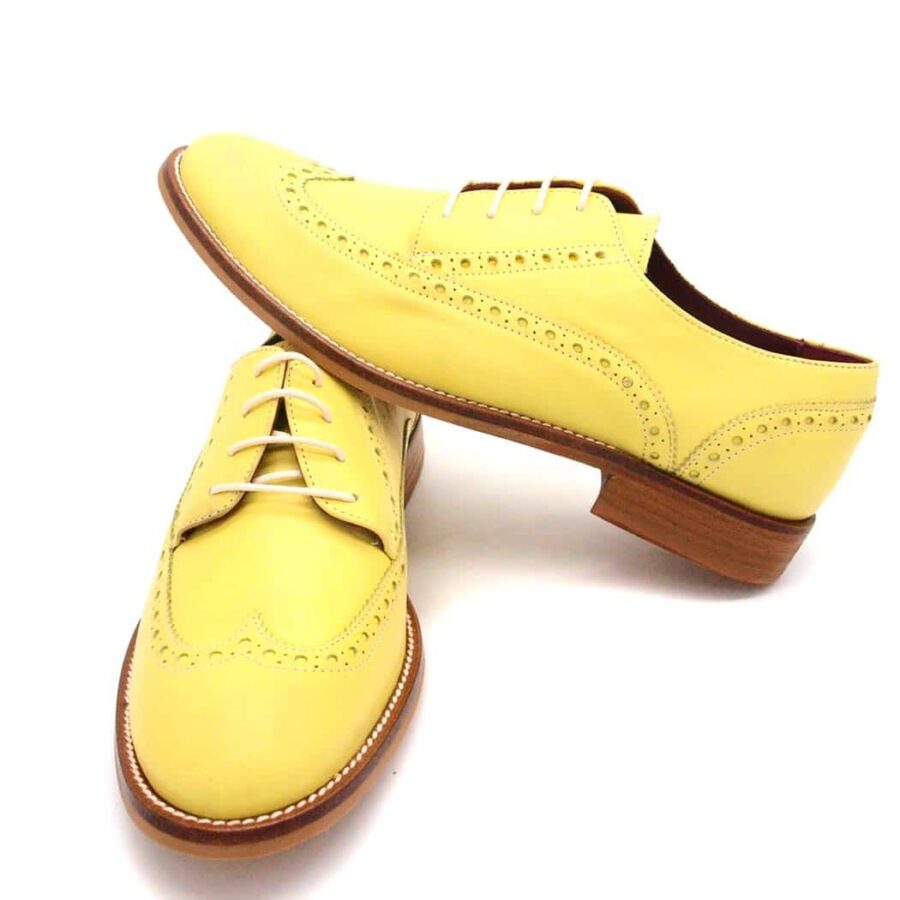 Lemon Yellow Oxford Style Shoes for women Ethel handmade in Spain by Beatnik Shoes