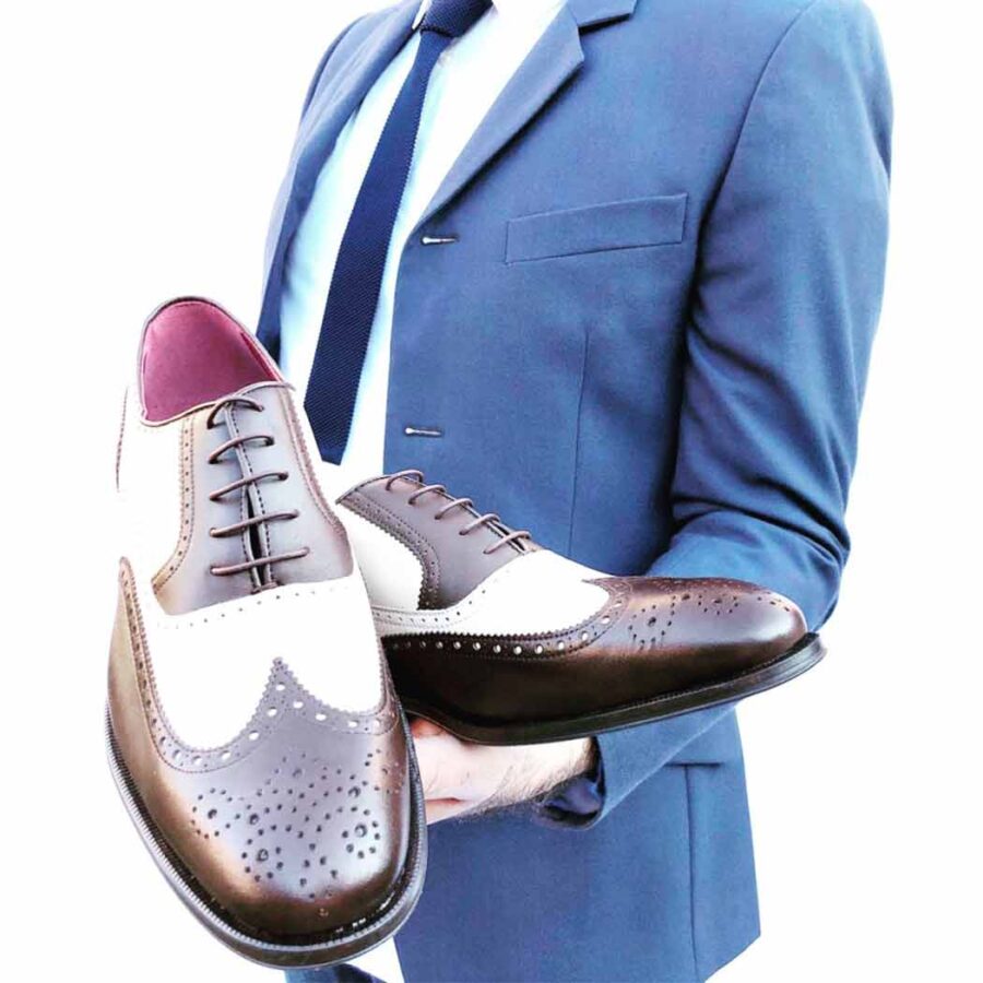 Bicolor Oxford Shoes for men Beatnik Holmes Beige & Brown. Handmade in Spain by Beatnik Shoes