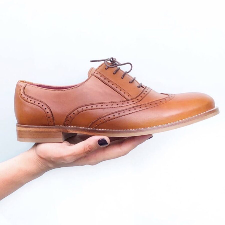 Oxford style brown shoes for women Lena Brown