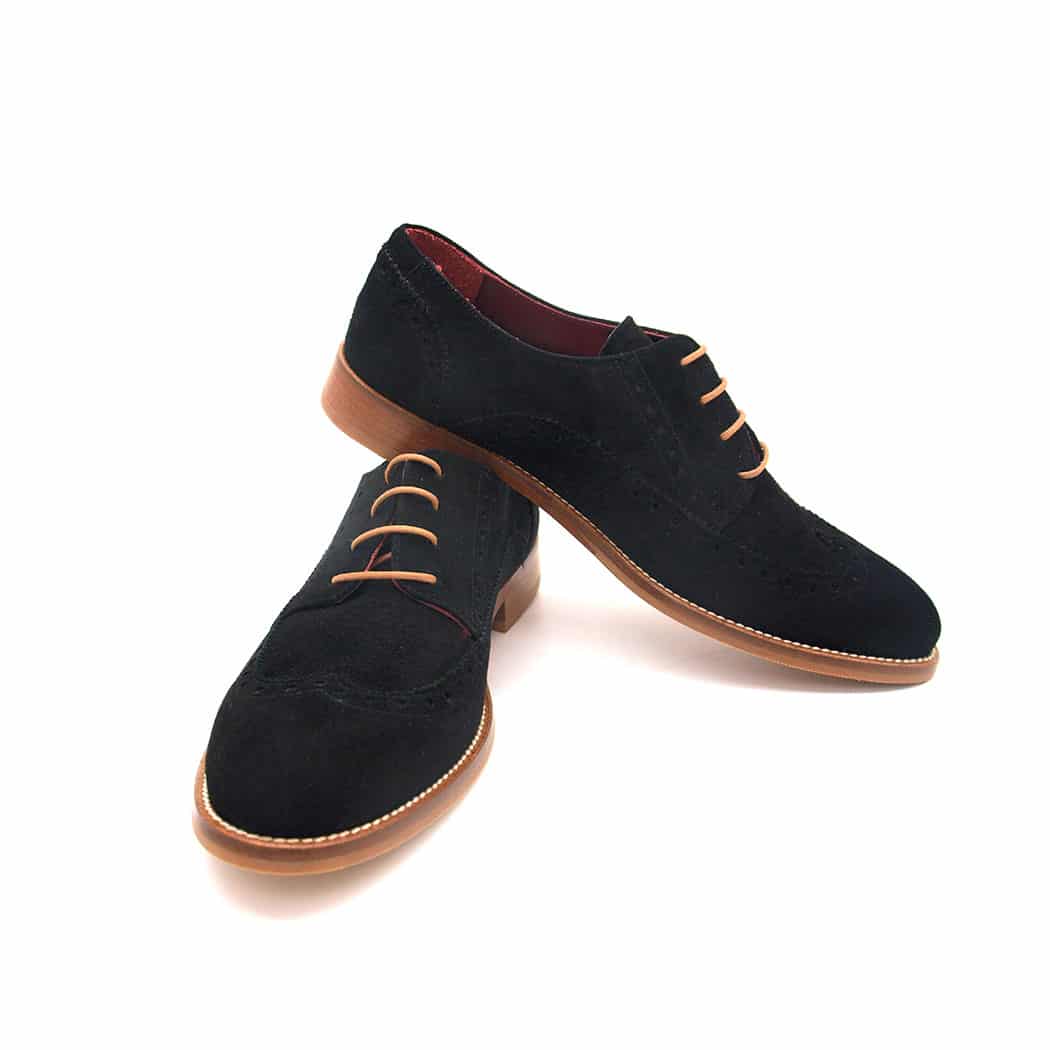 black suede derby shoes