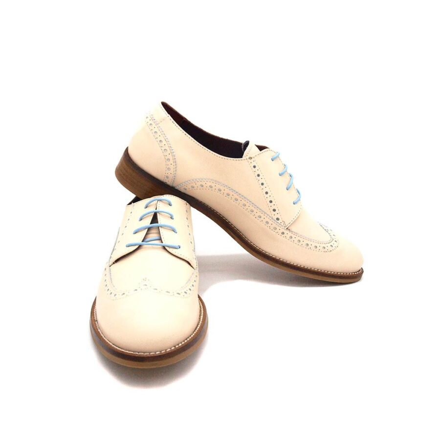 Handmade in Spain beige lace-up Oxford Style shoes for women Beatnik Ethel Beige