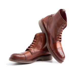 Botas de cordones para hombre en piel marrón Beatnik Truman