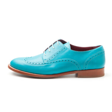 Ethel Aqua Blue Women's Derby Lace-Up Shoes