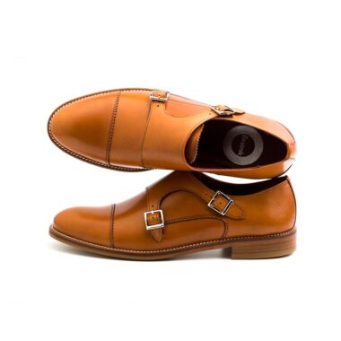 Brown Monk strap Shoes for women June. Handmade in Spain by Beatnik Shoes