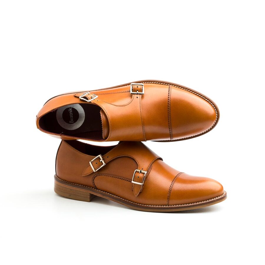 Brown Monk strap Shoes for women June. Handmade in Spain by Beatnik Shoes