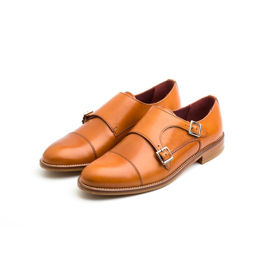 Brown Monk strap Shoes for women June. Handmade in Spain by Beatnik Shoes