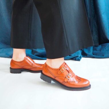 Brown Monk Shoes for Women Beatnik June Brown Brogue