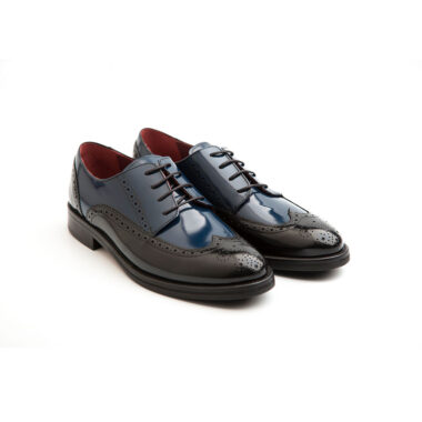 Two-tone Brogue lace-up shoes for women Beatnik Ethel Black & Blue