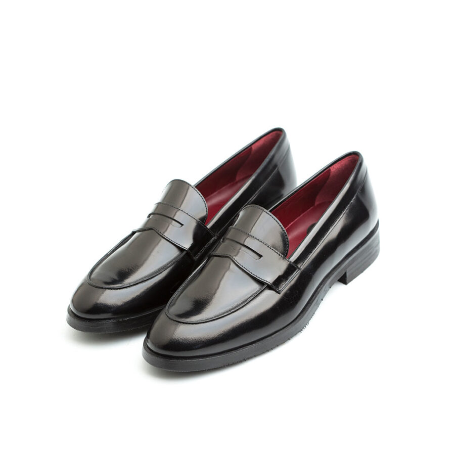 Penny Loafers in leather for woman Beatnik Irma All Black