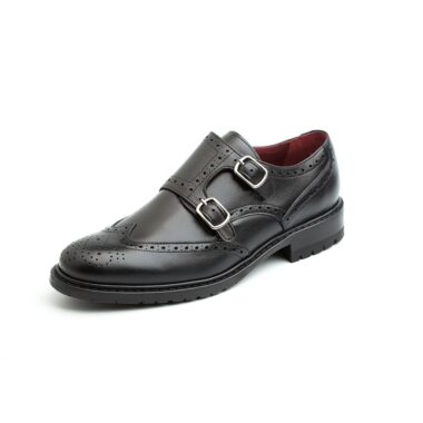 Women's Black Monkstrap Shoes Beatnik June Black Brogue