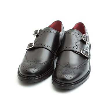 Women's Black Monkstrap Shoes Beatnik June Black Brogue