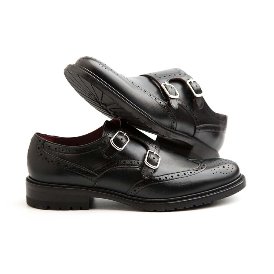 Women's Black Monkstrap Shoes Beatnik June Black Brogue