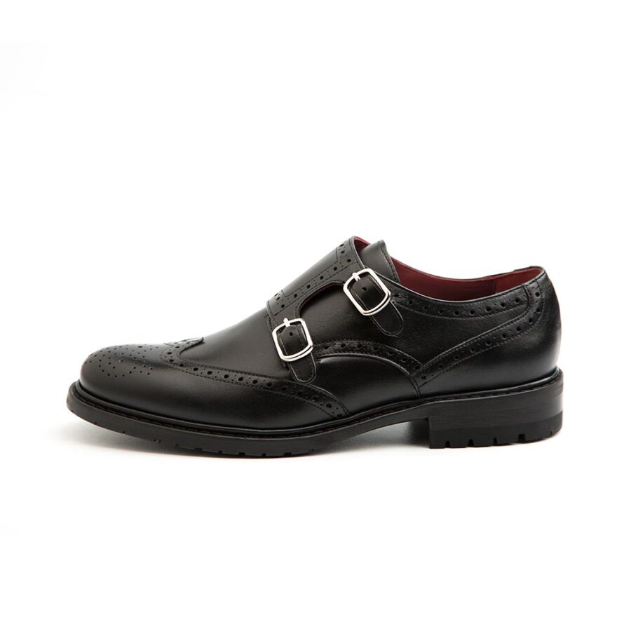 Women's Black Monkstrap Shoes Beatnik June Black Brogue