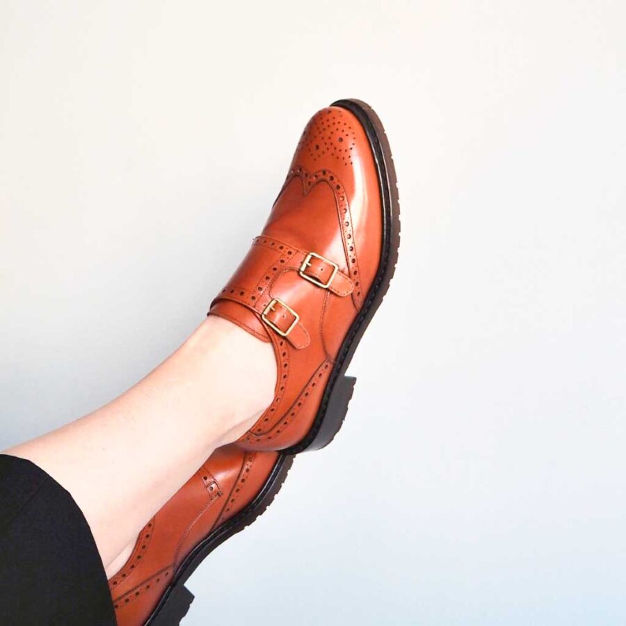 Brown Monk Shoes for Women Beatnik June Brown Brogue