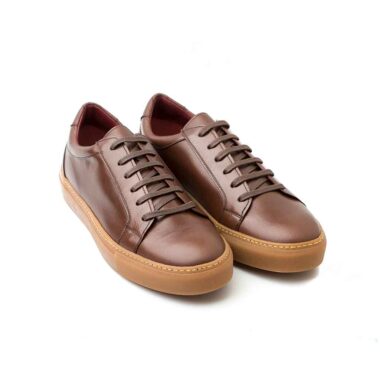 Beatnik Harper brown leather sneakers for men handmade in Spain by Beatnik Shoes