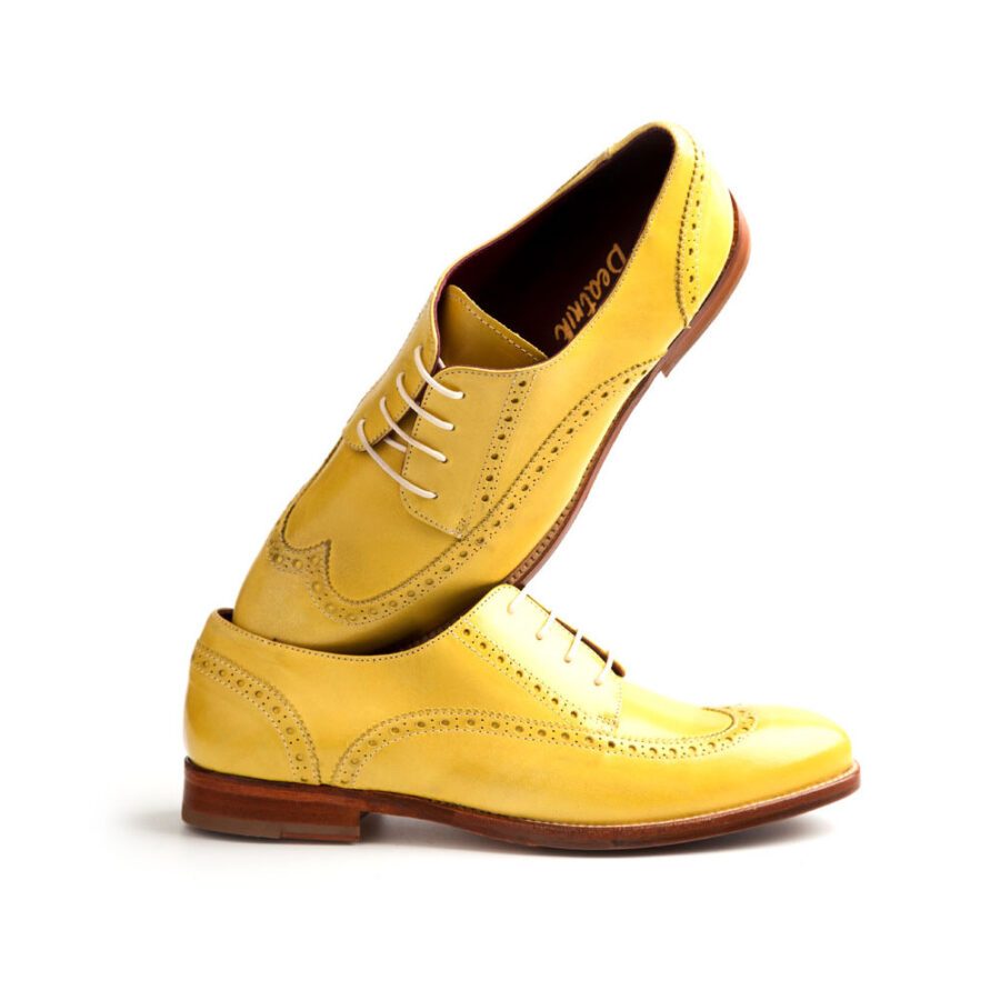 Lemon Yellow Oxford Style Shoes for women Ethel handmade in Spain by Beatnik Shoes